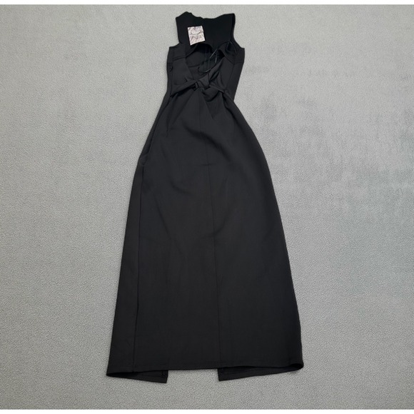 NWT Zara XS Black Maxi Dress Sleeveless Tie Back Slit Cocktail Party Bodycon - Picture 1 of 10